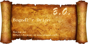 Bognár Orion névjegykártya